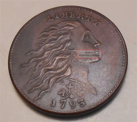1793 Flowing Hair Large Cent Wstrawberry Leaves Museum Quality Copy Coin