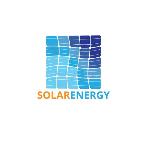 Solar Panel Vector Logo Design For Renewable Electricity Energy Source