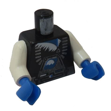 Lego Black Minifig Torso Space Ice With White Arms And Blue Hands