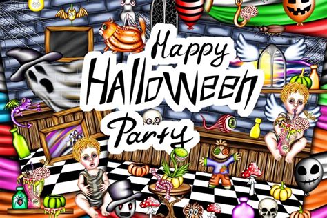 Cute Halloween Clip Art Set Halloween Party Scene