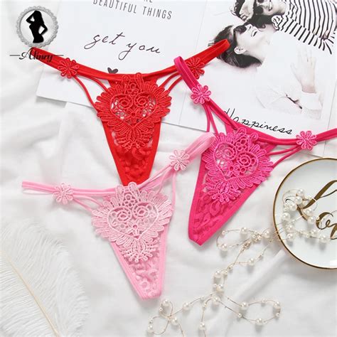 alinry thong panties sexy lingerie women hollow erotic costume lace floral embroidery g strings