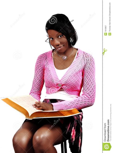 Black Teenage Girl Posed Stock Image Image Of Reading