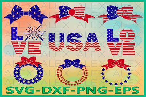 4th of July Svg, Flag Bow SVG, Patriotic Svg, American Svg (226173