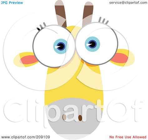 Royalty Free Rf Clipart Illustration Of A Big Eyed Giraffe Face By
