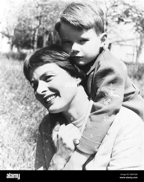 Ingrid Bergman With Her Son Roberto Rossellini Jr Ca 1954 Stock
