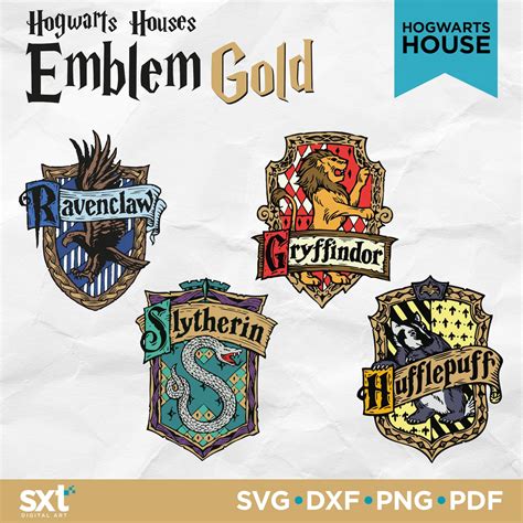 Hogwarts House Crest Emblem Svg Harry Potter Svg Hogwarts Etsy