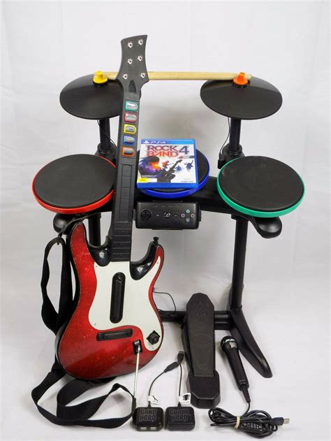 Playstation 4 Ps4 Rock Band 4 Band Bundle Guitar Hero Drum Guitar