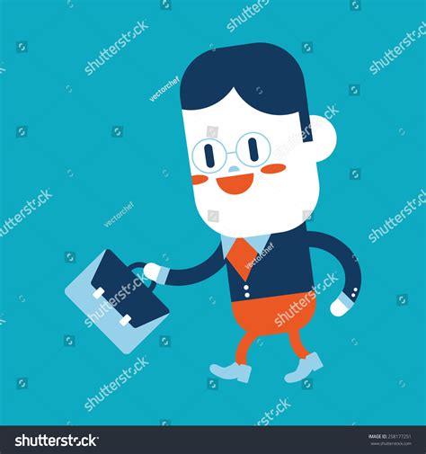 Character Illustration Design Businessman Going Work Stock Vector
