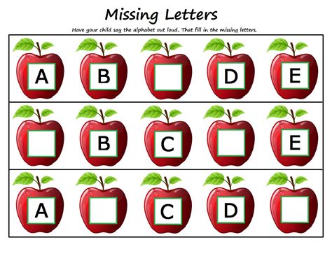 Kindergarten Worksheets Kindergarten Worksheets Missing Letters