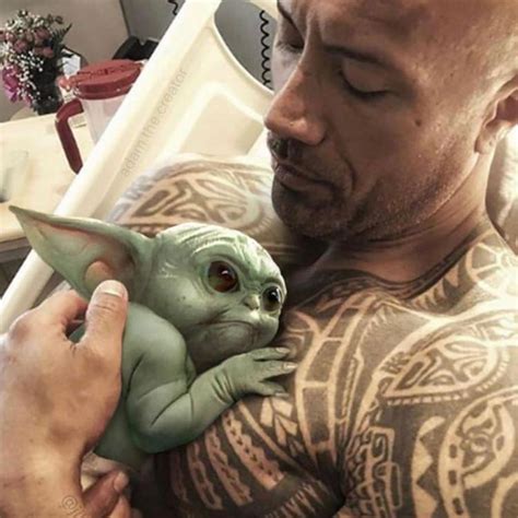 The Rock Calls Himself Baby Yodas Father Cant Wait To Introduce Him To His Little Brother