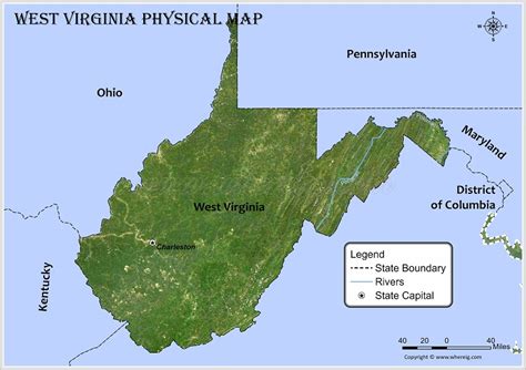 Physical Map Of West Virginia Check Geographical Features Of The West