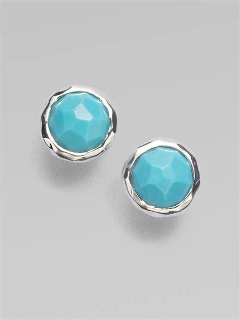 Sterling silver earrings & rose gold earrings. Ippolita Rock Candy Turquoise & Sterling Silver Lollipop ...