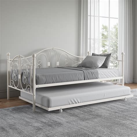 Kids daybed sets make it a breeze to outfit your little one's room in style. DHP Bombay Metal Daybed and Trundle, Twin/Twin Size, White ...