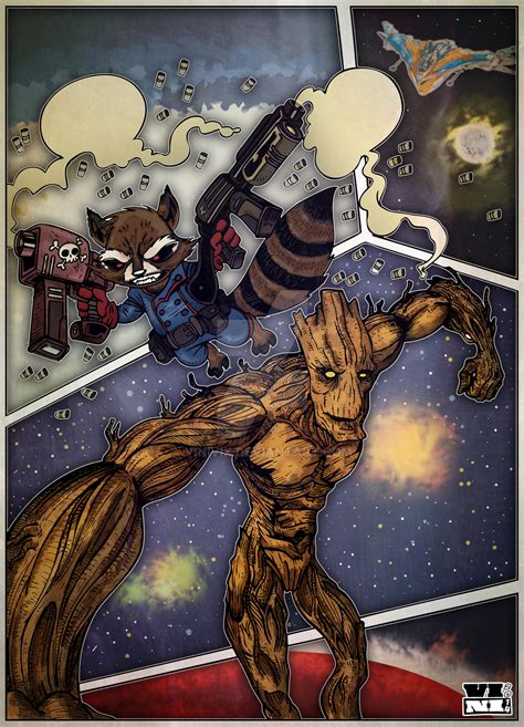 Groot And Rocket Raccoon Background By Vinivix On Deviantart
