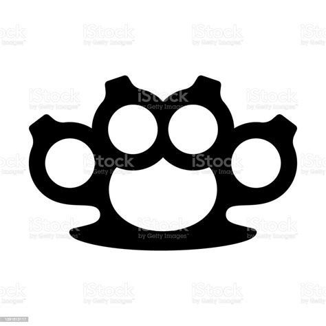 Knuckle Duster Silhouette Vector Illustration Isolated On White