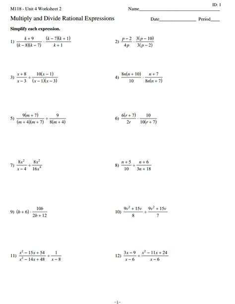 Simplifying Expressions With Rational Numbers Worksheet Free