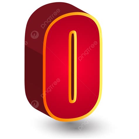 Red 3d Number Zero Numeric Symbol Clipart Number 0 Number Zero Zero