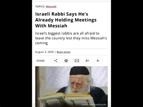 israeli rabbi says he s already holding meetings with messiah israel s biggest rabbis are all