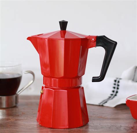 Pezzetti Moka Pot Coffee Maker 6 Cup Espresso Aluminium Stovetop