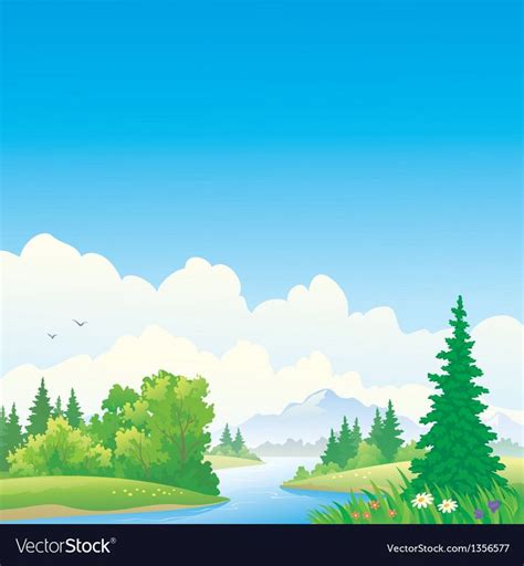 Forest River Royalty Free Vector Image Vectorstock Ad Royalty
