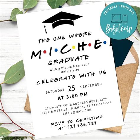 Graduation Announcement Wording Card To Print Instant Download