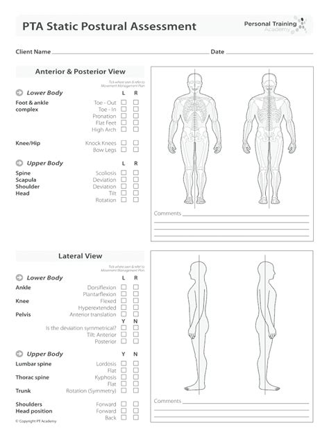 Postural Assessment Form 2020 2021 Fill And Sign Printable Template