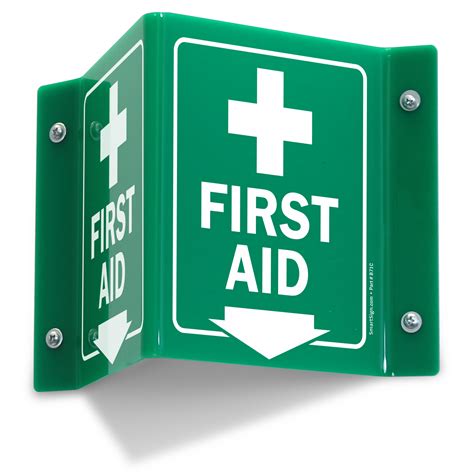 First Aid Green Projecting Sign