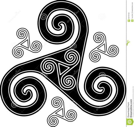 Black And White Celtic Vector Triskel Symbol Stock Vector - Image: 58419132