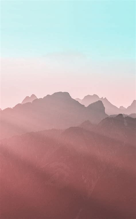 Download Wallpaper 950x1534 Mountains Horizon Hill Sunset Minimal