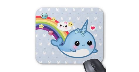 Cute Narwhal Mouse Pads Zazzle Cute Narwhal Narwhal Mouse Pad