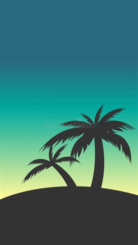 Sunrise Gradient Palm Trees Stock Illustrations 285 Sunrise Gradient