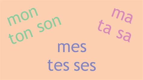 Les Adjectifs Possessifs Mon Ma Mes En Français Fle Grammaire 5