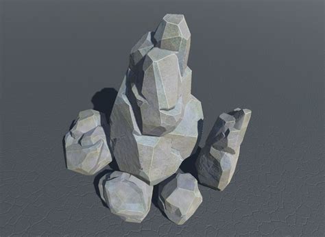 Faceted Rocks For Unity3d Free Vr Ar Low Poly 3d Model Cgtrader