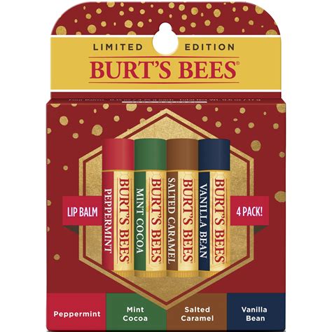 Burts Bees 100 Natural Moisturizing Lip Balm Holiday Flavors 4 Ct