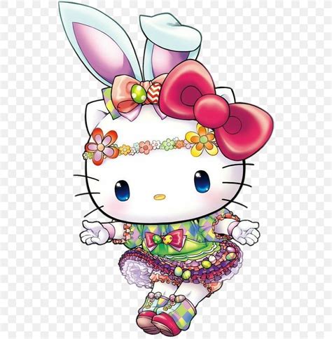 Illustration Hello Kitty Harmony Land Easter Bunny Sanrio Png