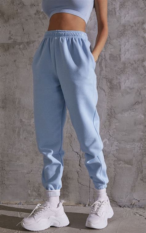 Light Blue Sweat Pant Joggers In 2021 Sweat Pants And Crop Top