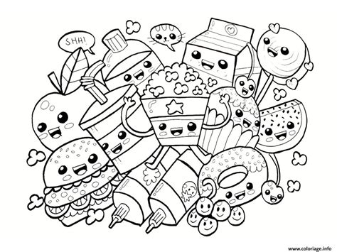 Nos dessin kawaii a imprimer ne sont pas engagés à télécharger, conviviaux et élastiques. Coloriage dessin aliments kawaii - JeColorie.com