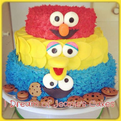 Sesame Street Elmo Big Bird Cookie Monster Birthday Cake