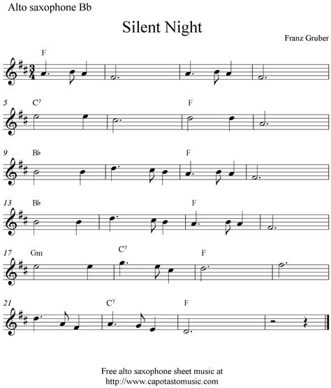 Pin By Samuel Kamau On Silent Night Saxophone Sheet Music Alto