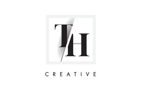 Th Serif Letter Logo Design With Creative Intersected Cut 9952128