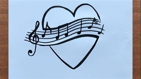 How To Draw A Music Note Heart
