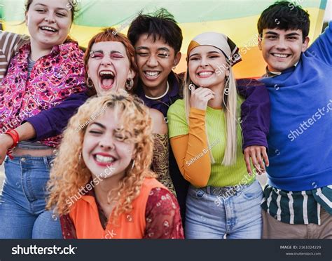 Group Happy Young People Having Fun Stock Photo 2161024229 Shutterstock