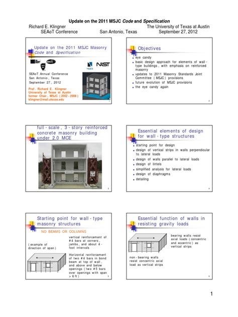 Essential Elements Of Masonry Design An Overview Of The 2011 Msjc Code