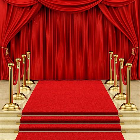 Red Carpet Photo Booth Props 10ft Hollywood Star Backdrop For Picture