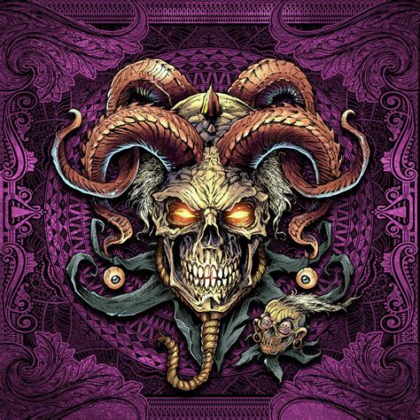 Jester Skull With Horns Digital Art By Flyland Designs