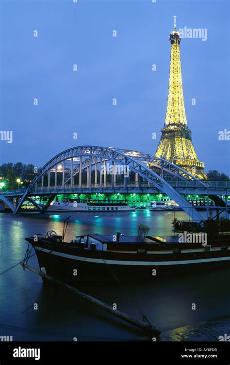 Eiffel Tower From Seine River Paris France Stock Photo Alamy