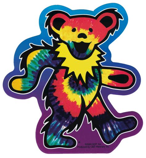 Grateful Dead Tie Dye Dancing Bear Bumper Sticker Decal Peace