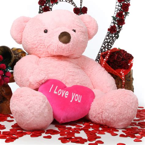 The barbie logo on the front is in black lettering, making it stand out nicely against the pink shirt background. Gigi Love Chubs 55" Pink Teddy Bear w/ I Love You Heart ...