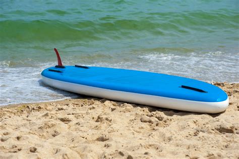 Inflatable Standup Paddleboard Isup Upside Down On The Beach Paddle