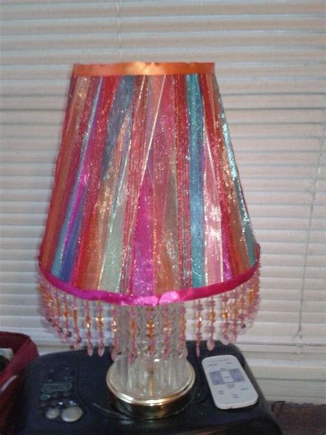 I Saw A Lamp Shade Like This And Decided I Could Make One Used Ribbon I Think It Turned Out
